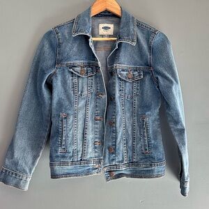Old Navy Medium Wash Fitted Denim Jacket